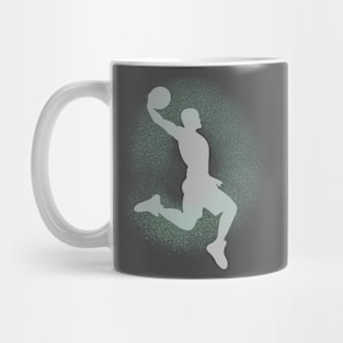 Basketball Player Dunking Sprayed Green Mug